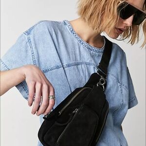 Free People Black Hudson Sling Bag